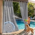 thumbnail image 3 of Lapalife Outdoor Sheer Curtains for Patio Waterproof, Detachable Sticky Tab Top Light Filtering Voile Drape, Weatherproof Privacy Screen for Porch/Pergola/Gazebo, 52 x 96 inch, Light Gray, 1 Panel, 3 of 7