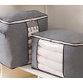 thumbnail image 3 of Organizador de bolsa de almacenamiento de ropa de gran capacidad con asa reforzada, tela gruesa para edredones, mantas, ropa de cama, plegable con cremallera resistente, transparente, 3 of 4