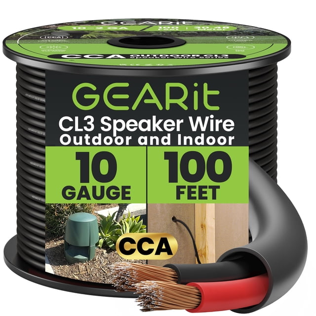Cable para bocinas GEARit calibre 10 CL3 de 30 m CCA