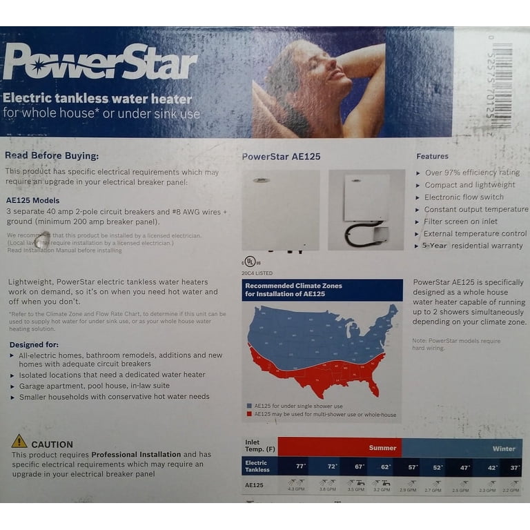 Bosch PowerStar AE-125 Indoor Electric Tankless Water Heater 4.0 GPM -  Walmart.com