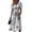 Multicolor, variant on Floral Print Midi Dress for Women - V-Neck Short Sleeve High Waist A-Line Casual Summer Dress, Flowy Beach Vacation Party Gown with Cinched Waist Pink XL