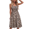 thumbnail image 1 of Vestidos casuales de verano de algodón sin mangas para mujer, vestidos casuales de playa de corte A con bolsillos, 1 of 5