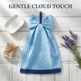 thumbnail image 6 of Unique Bargains 2 Pack Waffle Weave Hanging Hand Towels with Bowknot Blue 13" x 9", 6 of 7