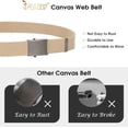 thumbnail image 4 of Canvas Web Belt for Men Adjustable Cloth Fabric Military Belt with Metal Buckle, 4 of 9