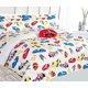 thumbnail image 1 of Edredón de 6 piezas para dormitorio infantil, niña y niño, tamaño doble, reversible, suave y esponjoso, color negro. Incluye 1 edredón, 1 funda, 1 sábana encimera, 1 sábana ajustable, 1 funda de, 1 of 2