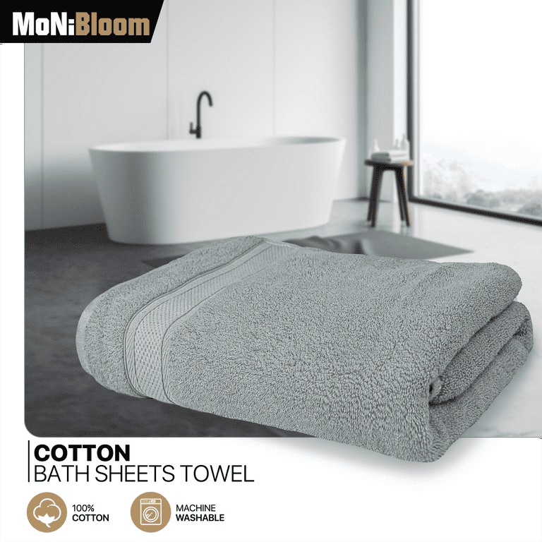 35x70 Oversized Bath Sheet, 100% Cotton Bath Towel for Bathroom, Super Soft, High Absorbent Towel MoNiBloom Color: Gray