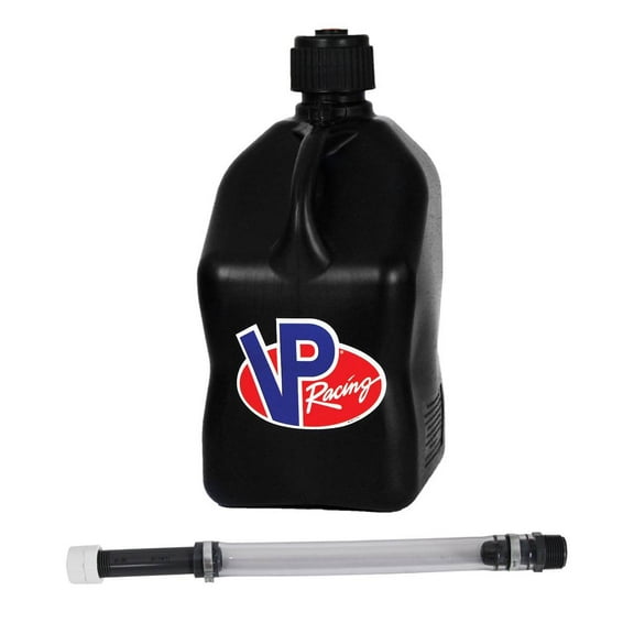 VP Racing 3582-CA, 5.5 Gallon Square Motorsport Jug Black & 14 Inch Hose
