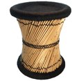 thumbnail image 1 of Natural Geo Moray Accent Stool - Handwoven Black, 1 of 4