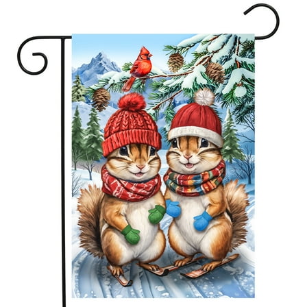 Briarwood Lane Winter Chipmunks Garden Flag