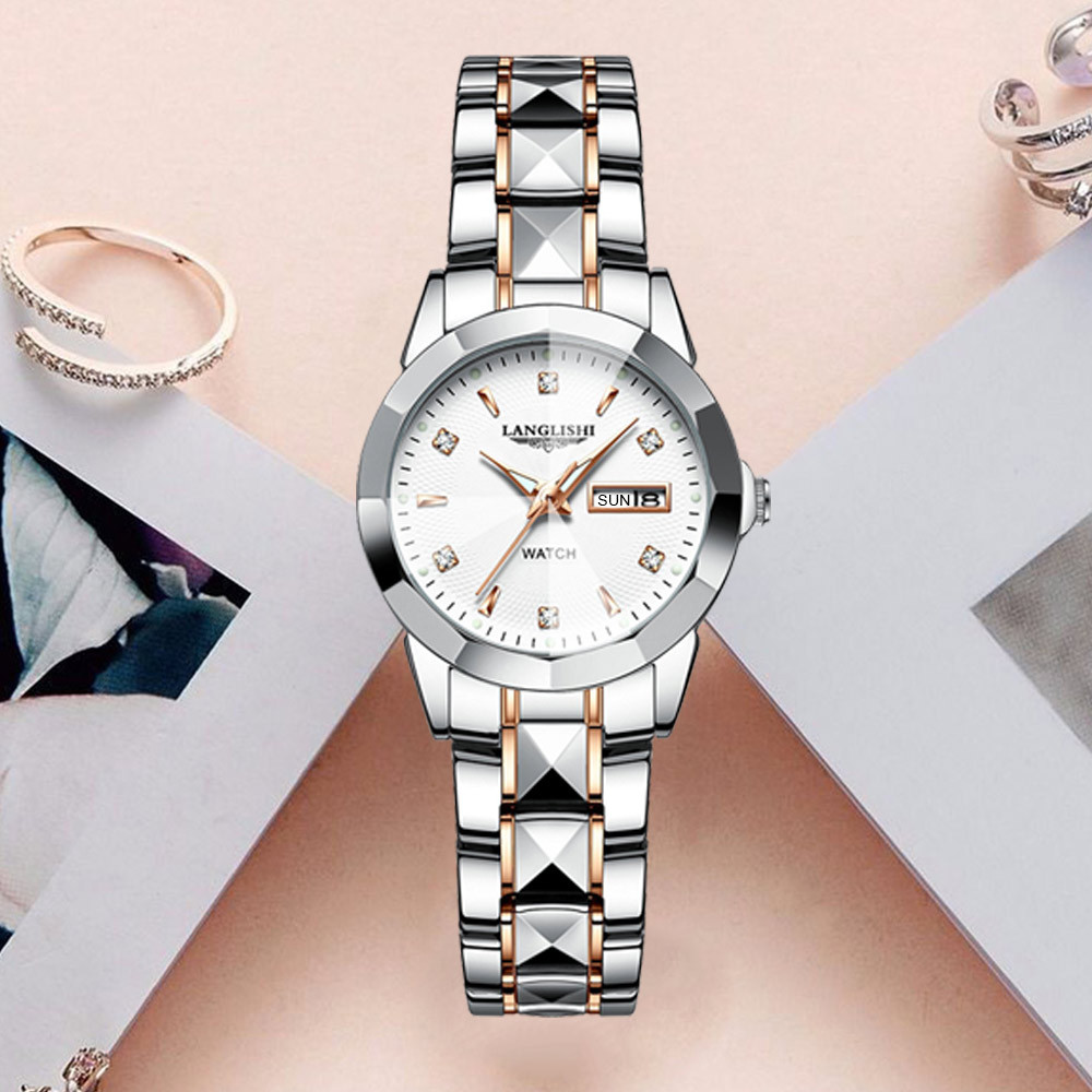 EXPLOJOY Elegant Ladies Timepiece – Quartz Movement, Waterproof Case, and Glow-in-the-Dark Display