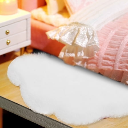 PTOOTP Dollhouse Rug White for Mini House Ornament Miniatures 1Pack