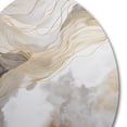 thumbnail image 3 of Designart "Abstract Line Artistry Gold and Grey V" Minimalism Line Art Metal Round Art Print, 3 of 5