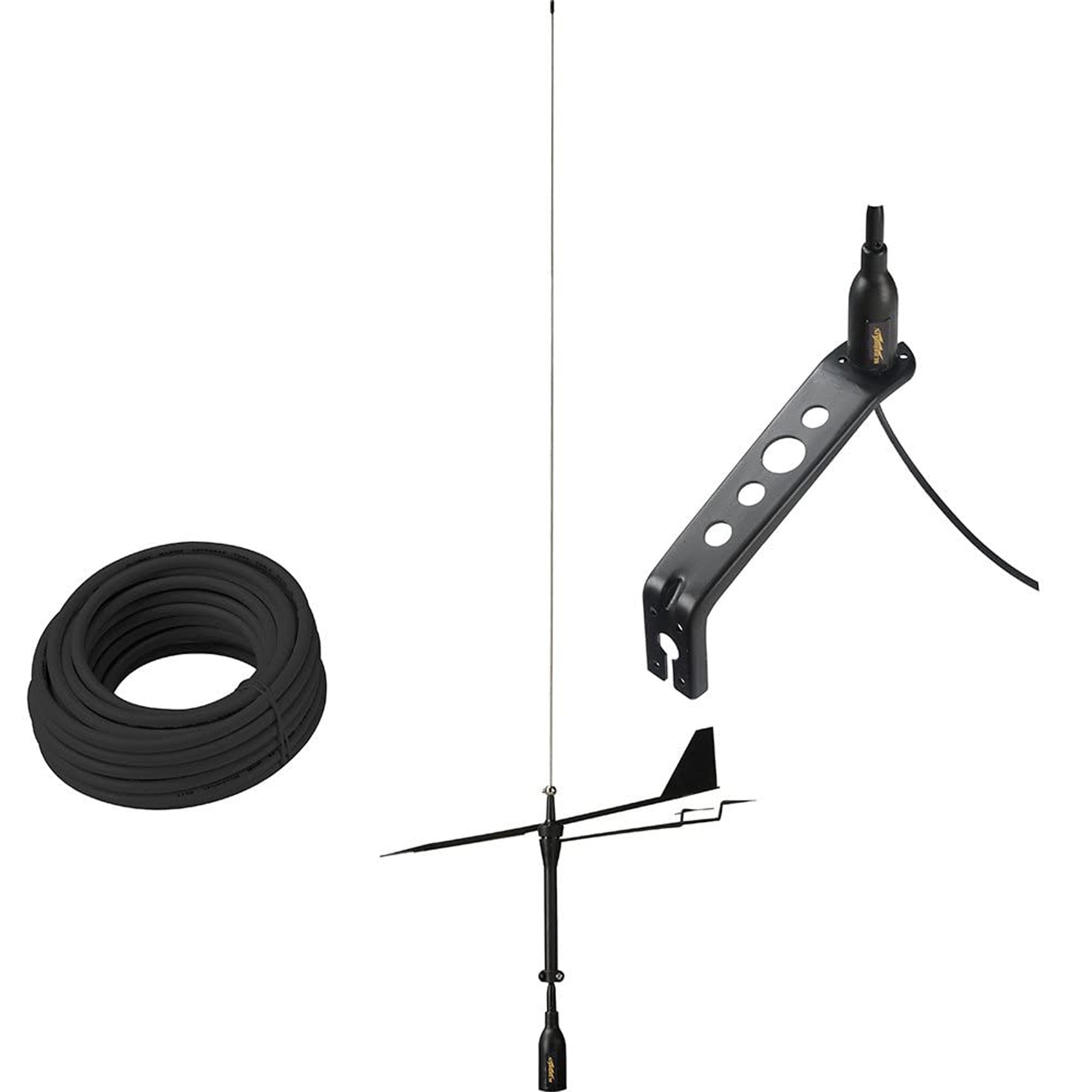 36" Black Glomex Marine Antennas VHF Antenna with Wind Indicator and 66