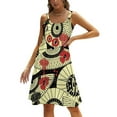 thumbnail image 1 of Japanese Umbrella Pattern Back Lacing Backless Dress Square Neck Dress Sweet Elegant Dress Japanese Umbrella Pattern Nippon, 1 of 5