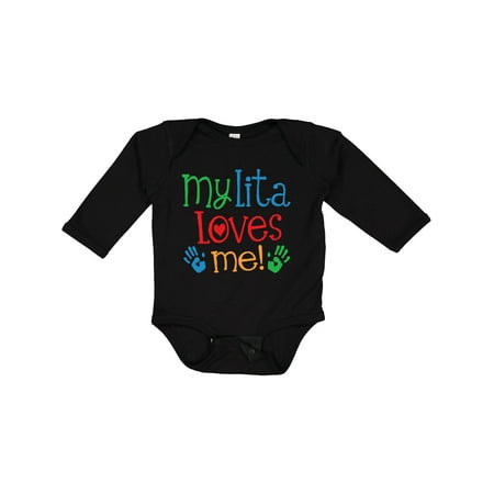 

Inktastic My Lita Loves Me Grandchild Gift Baby Boy or Baby Girl Long Sleeve Bodysuit