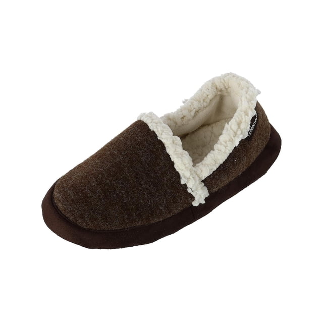 Isotoner Women's Microsuede Heather Knit Marisol Closed Back Scuff