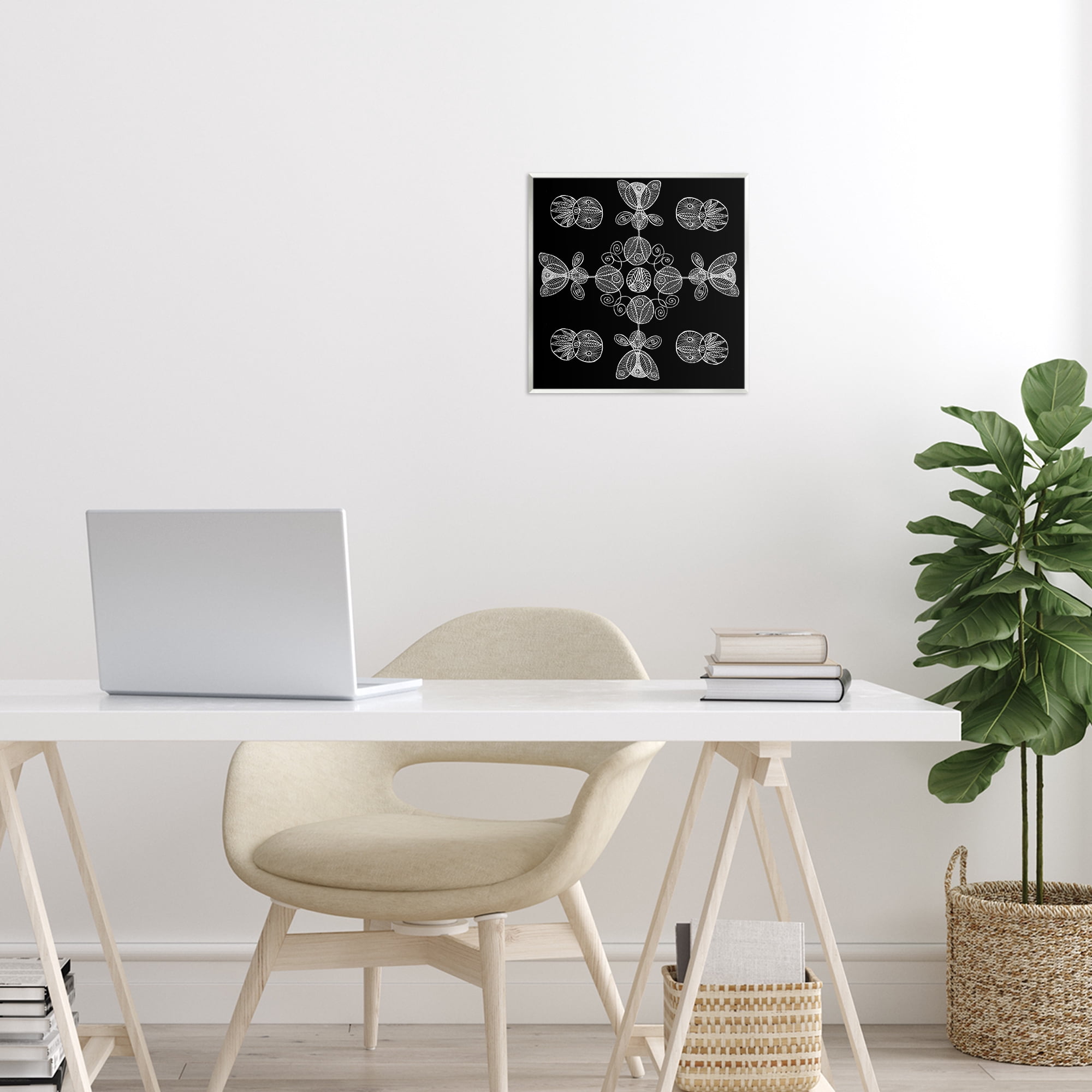Stupell Industries Black & White Elemental Fractals Wall Plaque Art, design by El Perkin