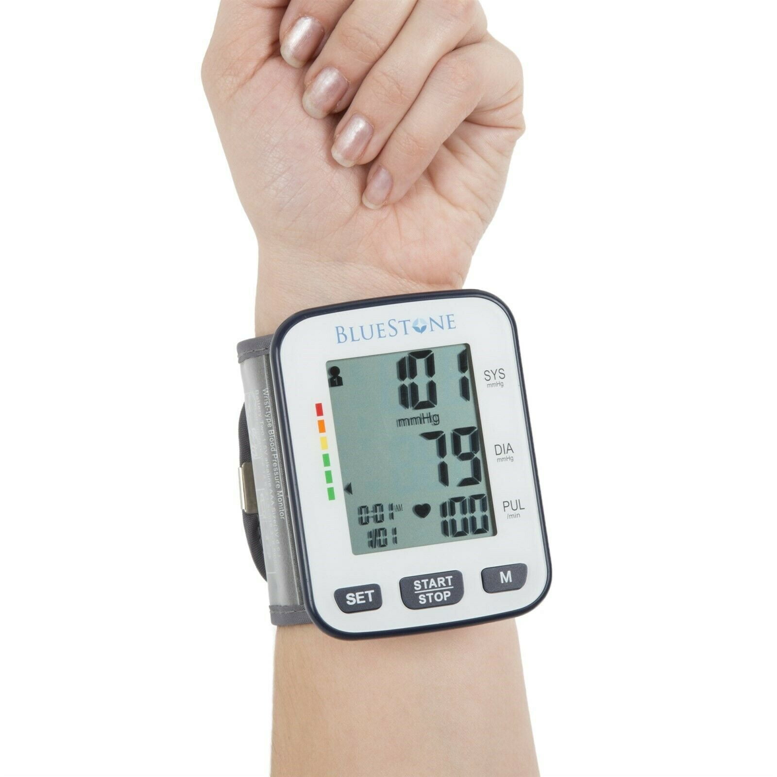 Eveline Cosmetics Bluestone Automatic One Touch Blood Wrist Pressure Pulse Monitor and Case