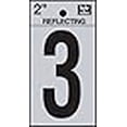 thumbnail image 2 of 2" Black Reflective Adhesive Vinyl Number 3 Silver Background, Pack of 10, 2 of 5