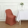 thumbnail image 5 of BalsaCircle 6 Terracotta Spandex Stretchable Folding Solid Chair Covers Slipcovers Wedding decorations, 5 of 8
