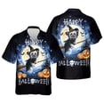thumbnail image 3 of Happy Halloween Chinese Crested Witch Pumpkins Bats Hawaiian Shirt Breathable Summer Unisex Merch Dog Lover - 13012, 3 of 6
