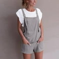 thumbnail image 4 of Viikei Womens Shorts Under $10 Women's Cotton Pocket Retractable Shoulder Strap Short Strap Jumpsuit, 4 of 6