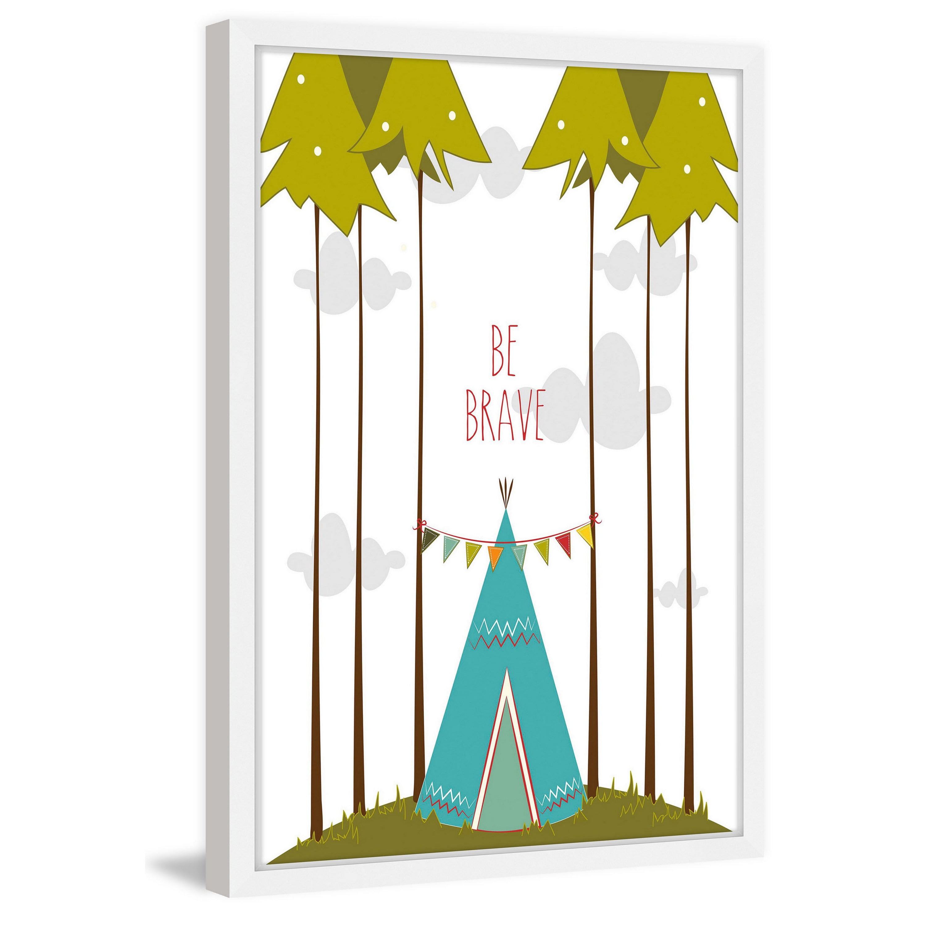 Marmont Hill Blue Teepee 16-Inch x 24-Inch Framed Wall Art