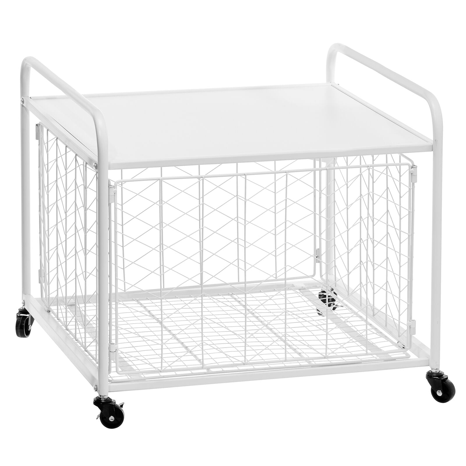 mDesign Small Portable Mini Fridge Storage Cart with Wheels and Handles