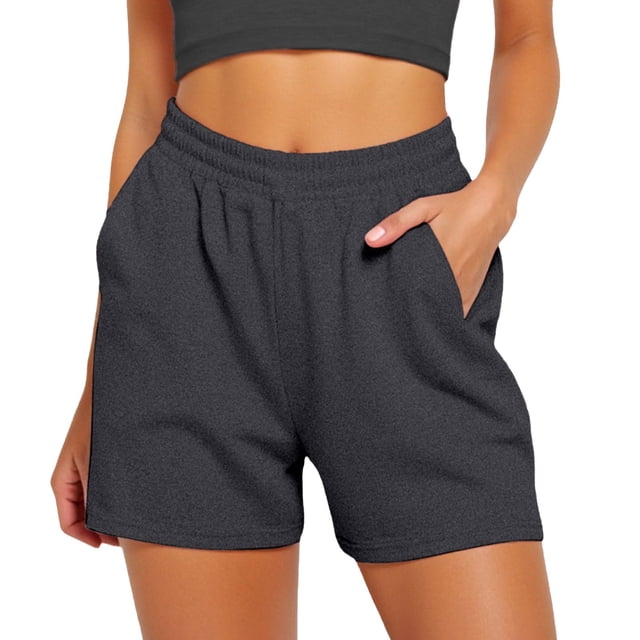 MKLEKYY Pantalones Cortos Para Mujer, Informales, De Verano, Con Cordón, Cómodos, Elásticos, De Cintura Alta, Para Correr Y Con Bolsillos