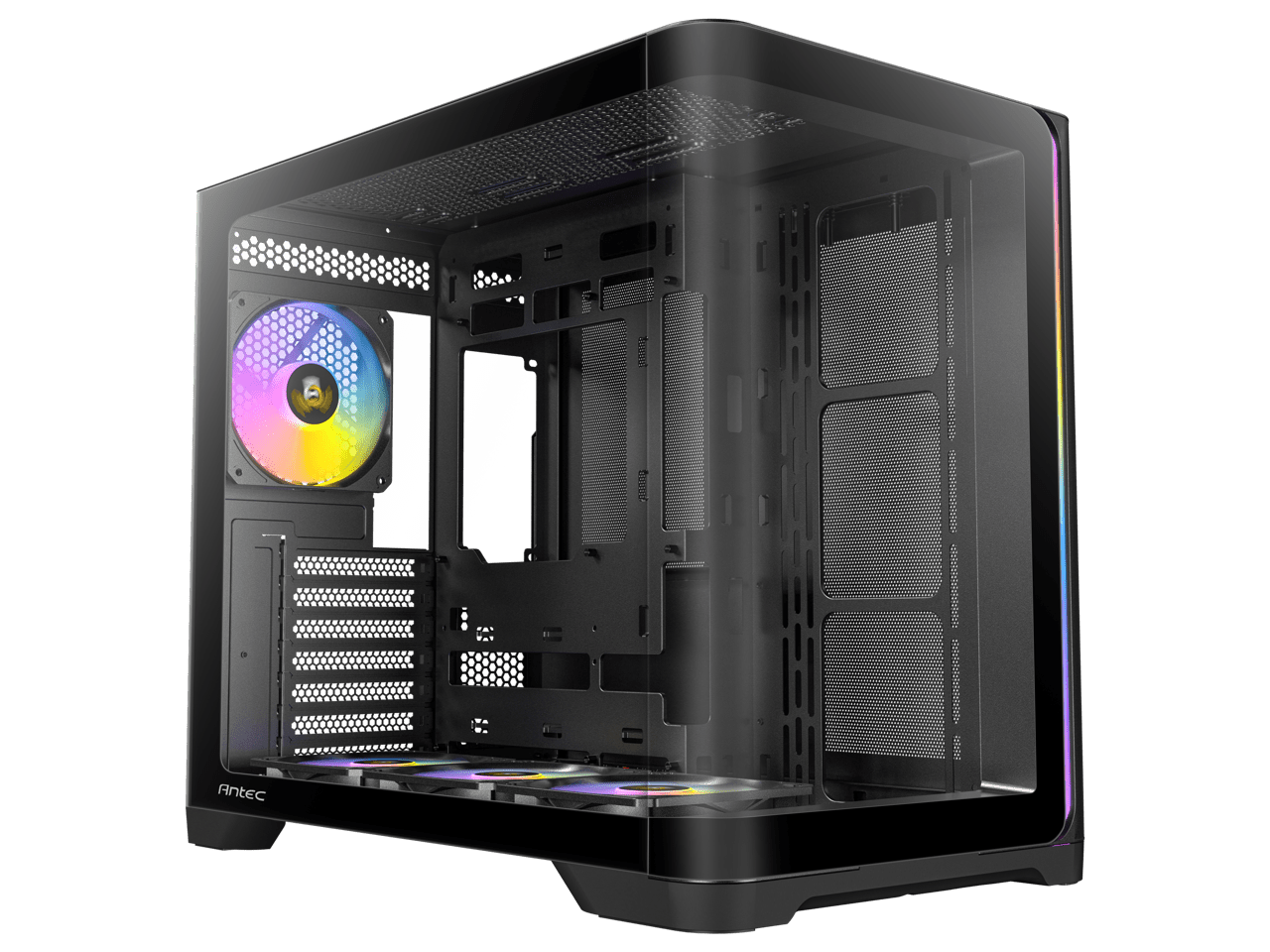 Antec C5 CURVE ARGB Mid-Tower ATX PC Case - C5 Curve ARGB - 7 x 120 mm ARGB PWM Fans Included - Type-C 3.2 Gen 2 Port - Seamless Tempered Glass Front & Side Panels - 360 mm Radiator Support