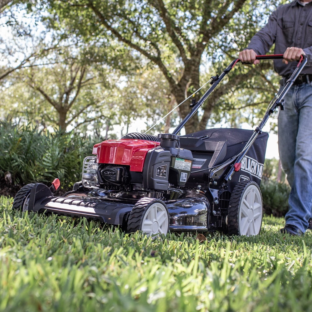 Black Max 21-inch Gas Powered Walk-Behind Lawn Mower with 150cc EXi625 Briggs and Stratton Engine