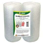 2-Pack Mighty Gadget Bubble Cushioning Wrap Rolls, Air Bubble, 12 Inch x 72 Feet Total, Perforated Every 12", 20 Bonus Fragile Stickers Included
