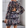 thumbnail image 3 of Robe Florale à Volants Bleus pour Femmes avec Dos Ouvert, 3 of 6