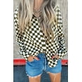 thumbnail image 2 of Women's Green Checkerboard Printed Drop Shoulder Casual Shirt - [ZhiHiMeRi] | (US 12-14)L, 2 of 10