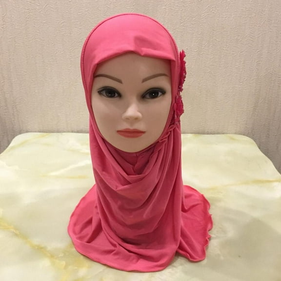 FurNest 1PCS Kids Girls Hijab Islamic Headscarf Flower Scarf Muslim Shawl Head Wra