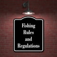 thumbnail image 2 of Fishing Rules and Regulations Fishing BLACK Aluminum Composite Sign, 20"x24", 2 of 9