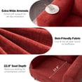 thumbnail image 5 of JULY'S SONG Accent Chair, Linen Fabric Comfy Upholstered Living Room Chairs, 37.8" Wide Mid Century Oversized Chair, Modern Arm Chair for Bedroom, Ruby Red, 5 of 11