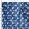 thumbnail image 4 of Soimoi Blue polyester Crepe Fabric Bear & Reindeer Cartoon Decor Fabric Printed Yard 42 Inch Wide, 4 of 5