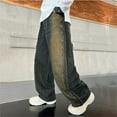 thumbnail image 4 of WAYUTE Boys Classic Denim Pants Straight Leg Loose Fit Trousers for Kids and Youth Comfortable Street Casual Wear with Retro Style Design, 4 of 5