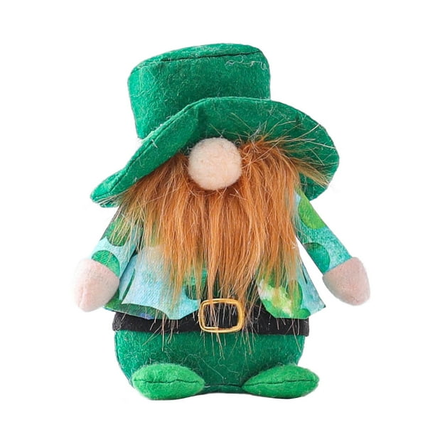 Xihbxyly Muñeco Del Día de San Patricio, Adorno Festivo de Rodolfo, Adorno Alegre para Fiestas, Decoración Navideña Vibrante, Decoración de Mesa y Oficina, Poliéster, Tamaño 15 X 12 X 5 Cm