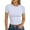 White, variant on OIOLOYJM Women's Crew Neck Short Sleeve T-Shirt Summer Basic Casual Slim Fitted Athletic Shirts Stretchy Soft Going Out Workout Gym Tops Blue S