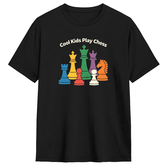 Play Chess Strategy Print Vintage Graphic Tee for Men and Women, Fun Hiking Cotton Short Sleeves T-Shirt