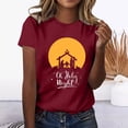thumbnail image 2 of Gibobby Playera de Verano para Mujer Camiseta gráfica para mujer, divertida camiseta manga corta con cuello redondo para ver películas, blusa(Vino,XL), 2 of 4