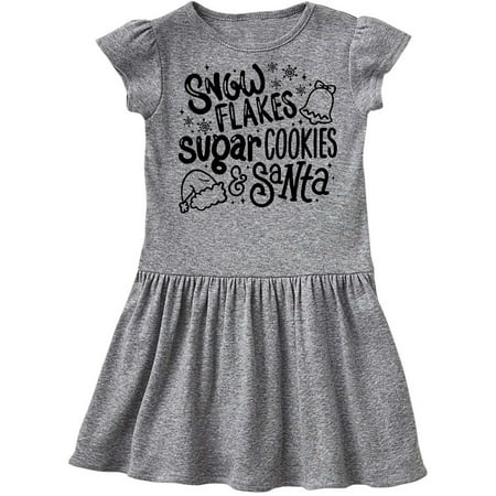 

Inktastic Christmas Snowflakes Sugar Cookies and Santa Gift Toddler Girl Dress