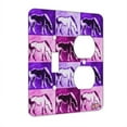 thumbnail image 1 of KuzmarK™ 2 Gang Single Toggle / Single Duplex Wall Plate - Marsh Tacky Pony in Purple Mustang Wild Horse Pink Pattern Art by Denise Every, 1 of 1