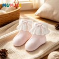 thumbnail image 6 of Miaouyo Toddler Baby Girl Crew Socks Soft Breathable Lace Ruffle Bow Princess Socks, 6 of 7