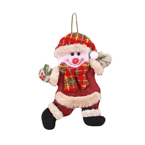 hirigin Christmas Hanging Doll, Plush Santa/ Elk/ Snowman/ Bear Shaped Decorative Supplies Photo Ornament
