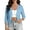 Blue, variant on Womens Cropped Jackets 3/4 Length Sleeve V-Neck Open Front Cardigans Casual Soft Lightweight Beach Vacation Knit Jackets