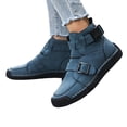 thumbnail image 3 of KANG Fashion Couples Matching Sneakers for Women & Men, Spring Summer Plus Size Leather Upper Shoes, Hand-Stitched Casual Comfort Athletic Training Fitness Shoes Blue 36, 3 of 9