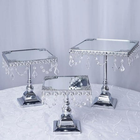 Efavormart Set Of 3 Square Mirror Top Cup Cake Riser Centerpiece Efavormart Set Of 3 Square Mirror Top Cup Cake Riser Centerpiece Stand Wedding Birthday Party Dessert Rise Display Com